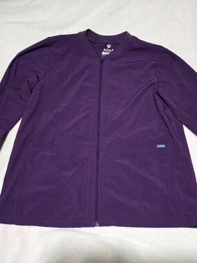 ADAR Men’s Crew-Neck Purple Zip Jacket